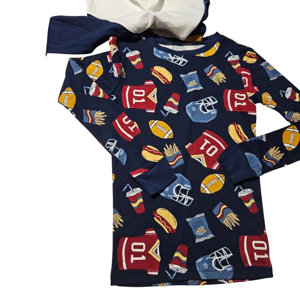 Carters Just One You Football Pajama Top Set Boys Size 8 2 Piece Tee Long Sleeve